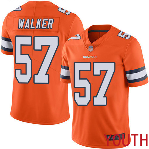 Youth Denver Broncos 57 Demarcus Walker Limited Orange Rush Vapor Untouchable Football NFL Jersey